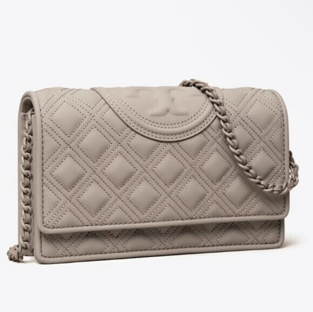 Tory Burch Fleming Leather Chain Wallet